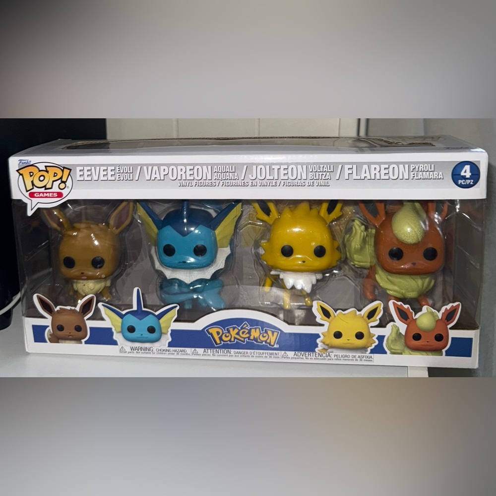 Funko Pop! Pokémon Eevee, Vaporeon, Jolteon, Flareon Figures